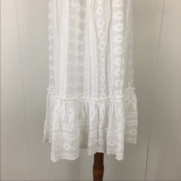 Rebecca Taylor Off Shoulder Embroidered Cotton Trapeze Dress - Picture 4 of 10